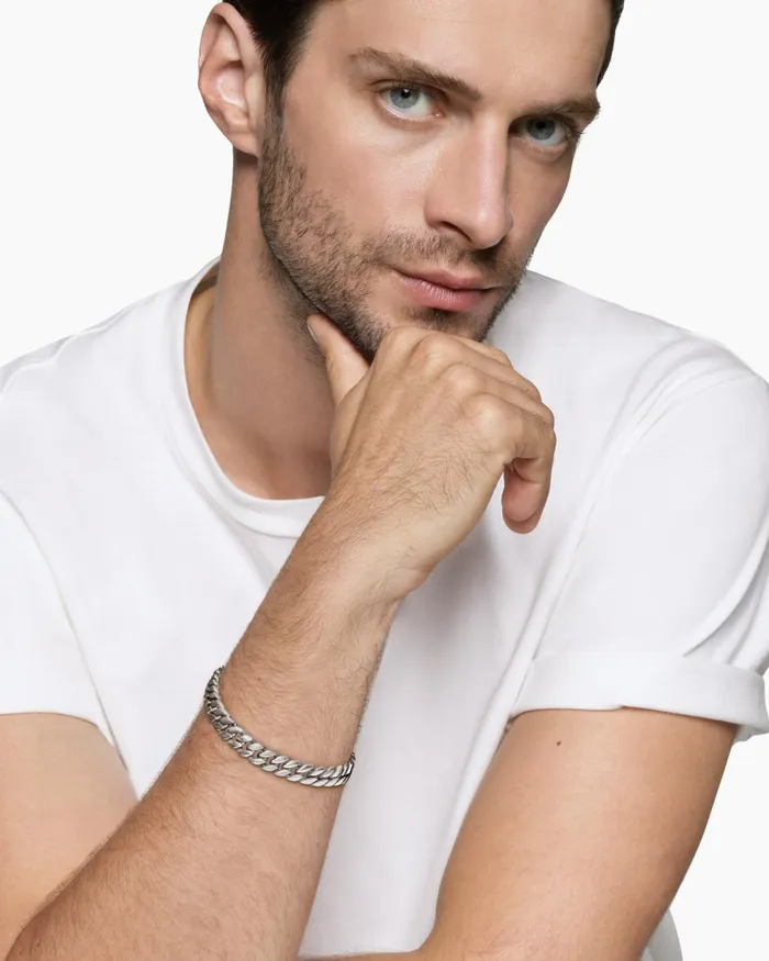 Mens Curb Chain Bracelet In Platinum 8mm Men David Yurman Chain Mens Curb Chain Bracelet In Platinum 8mm Men David Yurman Chain