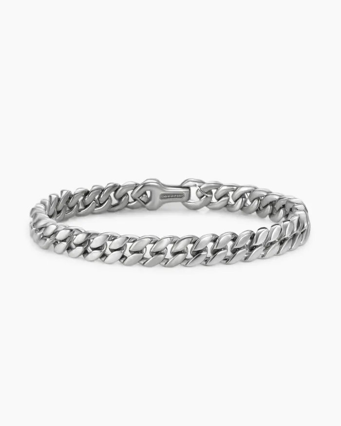 Mens Curb Chain Bracelet In Platinum 8mm Men David Yurman Chain Mens Curb Chain Bracelet In Platinum 8mm Men David Yurman Chain
