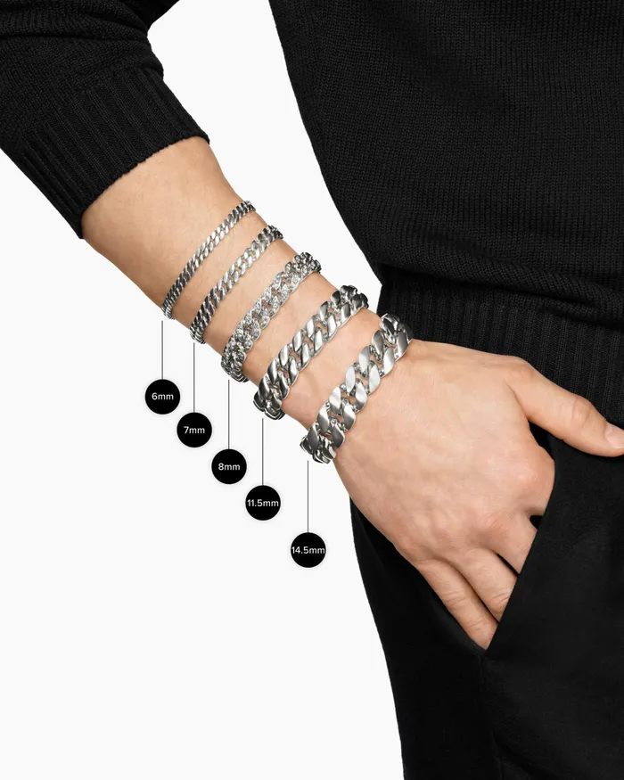 Mens Curb Chain Bracelet In Platinum 8mm Men David Yurman Chain Mens Curb Chain Bracelet In Platinum 8mm Men David Yurman Chain