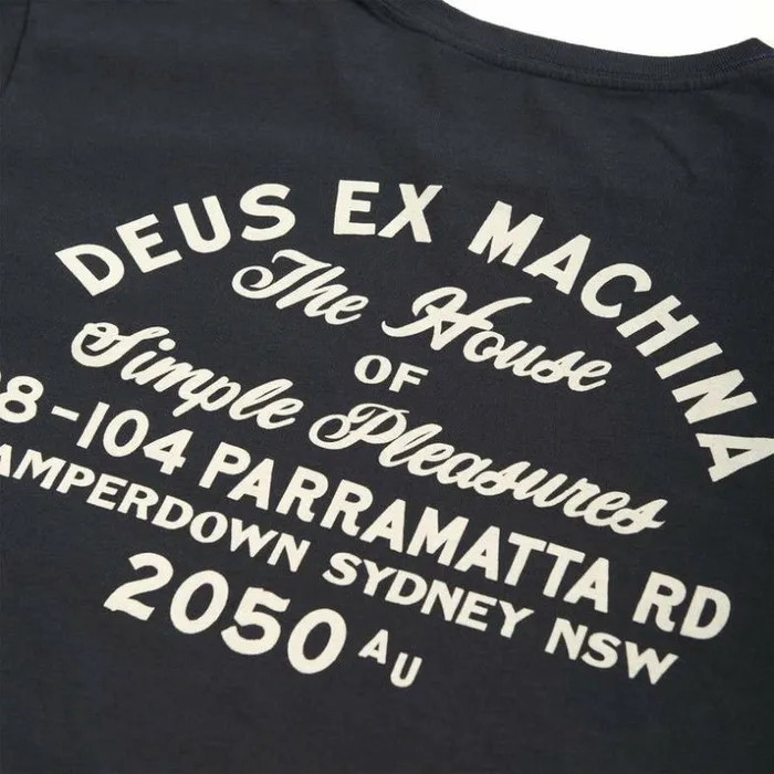 Mens Deus Ex Machina Classics Camperdown Address Tee 8211 Black Black Mens Deus Ex Machina Classics Camperdown Address Tee 8211 Black Black