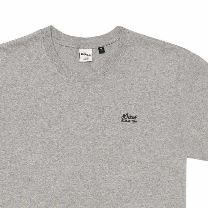 Mens Deus Ex Machina Classics Standard Embroidered Tee 8211 Grey Marle Grey Marle Mens Deus Ex Machina Classics Standard Embroidered Tee 8211 Grey Marle Grey Marle