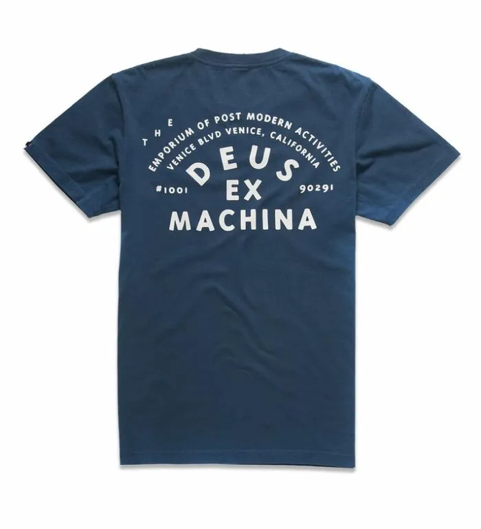 Mens Deus Ex Machina Classics The A100 Tee 8211 Navy Navy Mens Deus Ex Machina Classics The A100 Tee 8211 Navy Navy