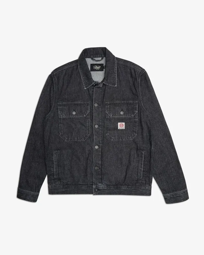 Mens Deus Ex Machina Denim Kanan Work Jacket 8211 Washed Black Washed Black