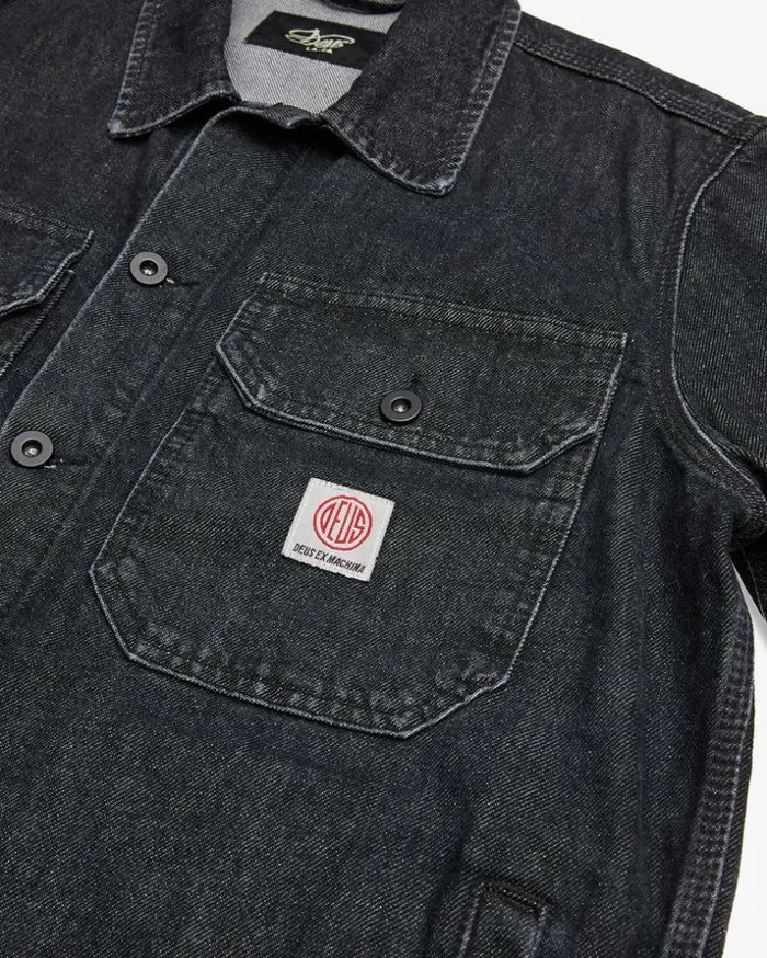 Mens Deus Ex Machina Denim Kanan Work Jacket 8211 Washed Black Washed Black Mens Deus Ex Machina Denim Kanan Work Jacket 8211 Washed Black Washed Black