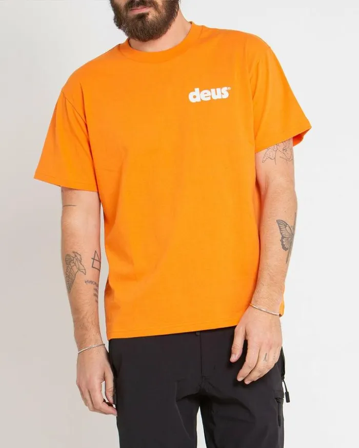 Mens Deus Ex Machina Tees Base Tee 8211 Orange Ochre Orange Ochre