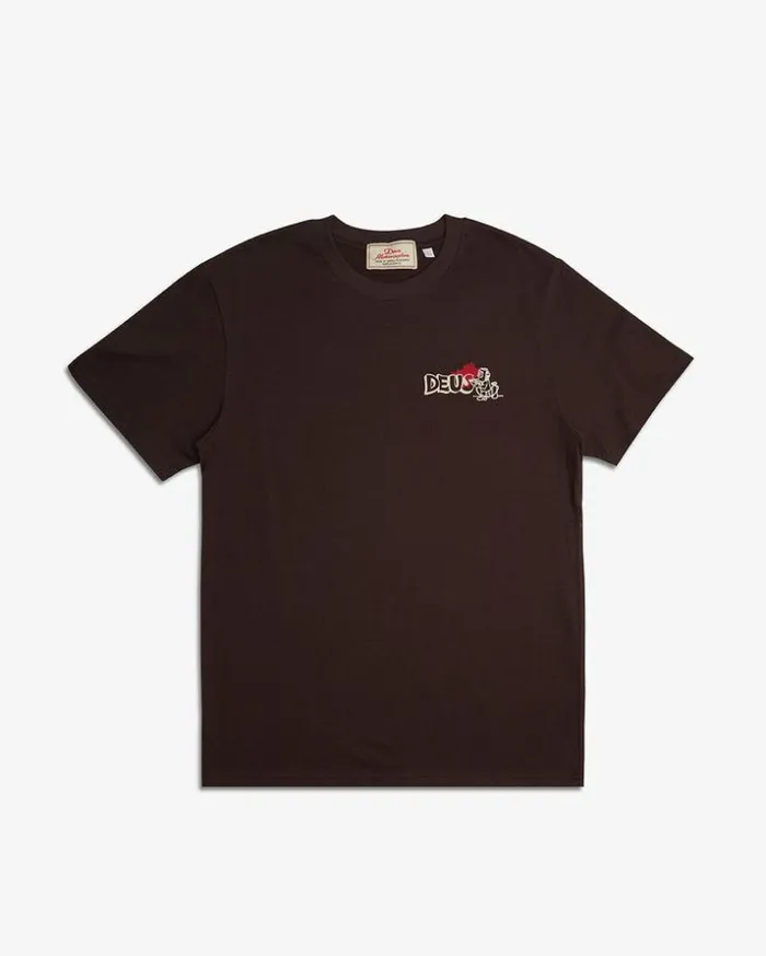 Mens Deus Ex Machina Tees Flash Tee 8211 Choc Brown Choc Brown Mens Deus Ex Machina Tees Flash Tee 8211 Choc Brown Choc Brown