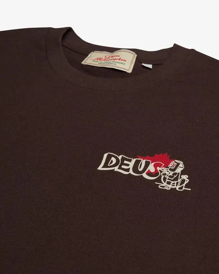 Mens Deus Ex Machina Tees Flash Tee 8211 Choc Brown Choc Brown Mens Deus Ex Machina Tees Flash Tee 8211 Choc Brown Choc Brown