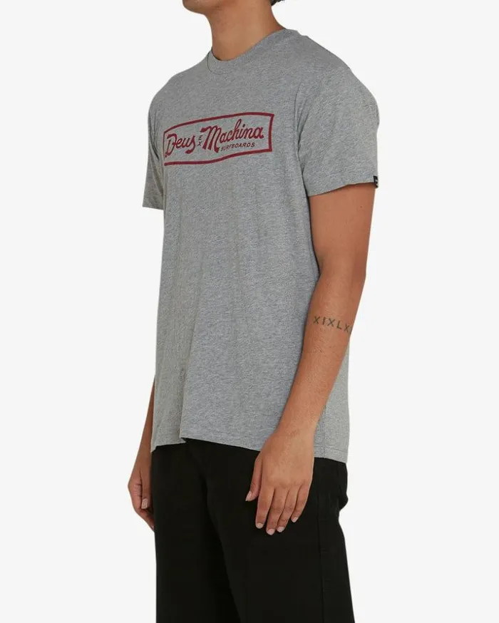 Mens Deus Ex Machina Tees Insignia Tee 8211 Grey Marle Grey Marle Mens Deus Ex Machina Tees Insignia Tee 8211 Grey Marle Grey Marle