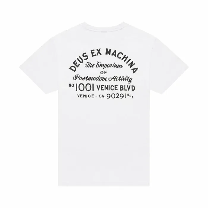 Mens Deus Ex Machina Tees Venice Address Tee 8211 White White
