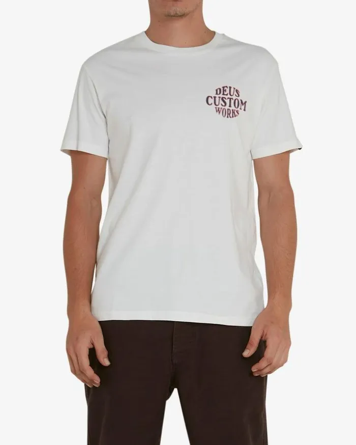 Mens Deus Ex Machina Tees Works Tee 8211 Vintage White Vintage White