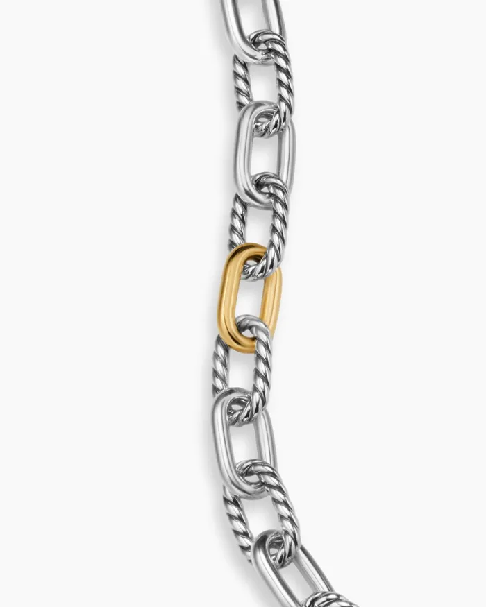Mens DY Madison Chain Bracelet In Sterling Silver With 18K Yellow Gold 85mm Men David Yurman Chain Mens DY Madison Chain Bracelet In Sterling Silver With 18K Yellow Gold 85mm Men David Yurman Chain