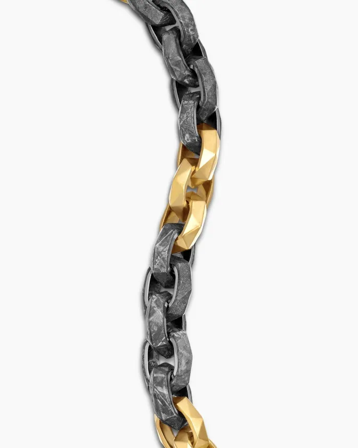 Mens Faceted Link Bracelet In 18K Yellow Gold 116mm Men David Yurman Chain Mens Faceted Link Bracelet In 18K Yellow Gold 116mm Men David Yurman Chain
