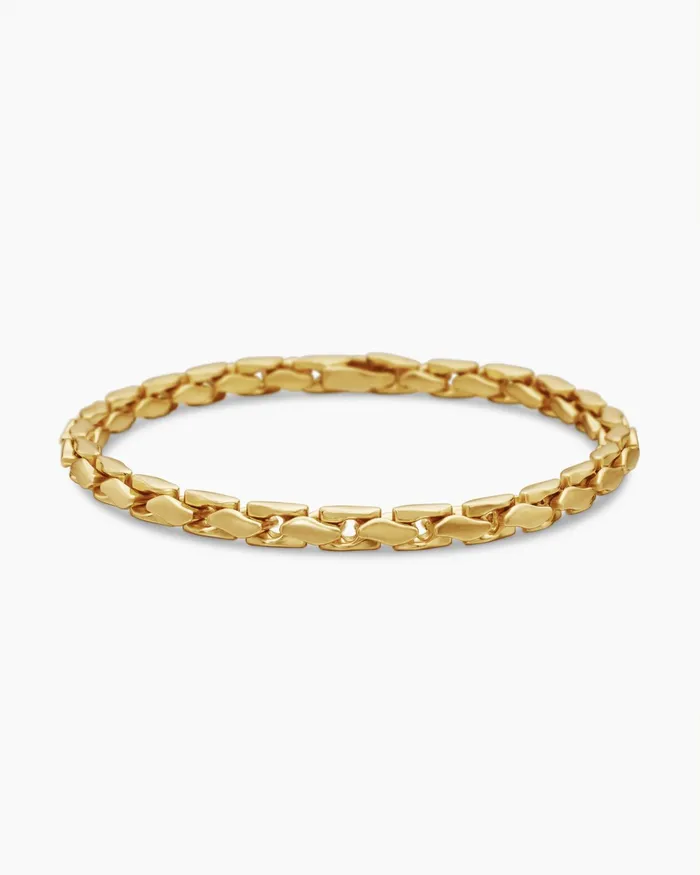 Mens Fluted Chain Bracelet In 18K Yellow Gold 5mm Men David Yurman Chain