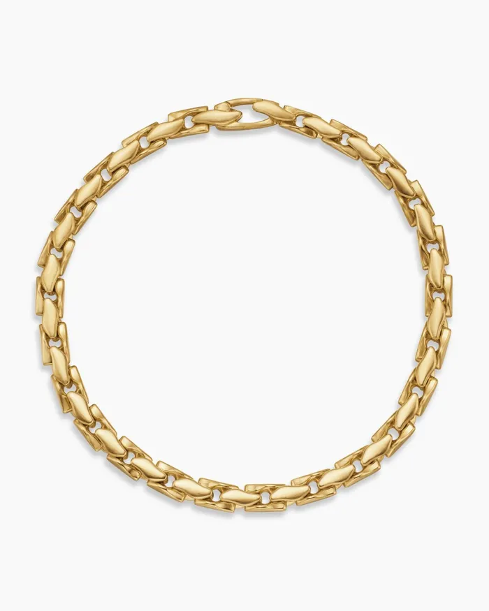 Mens Fluted Chain Bracelet In 18K Yellow Gold 5mm Men David Yurman Chain Mens Fluted Chain Bracelet In 18K Yellow Gold 5mm Men David Yurman Chain