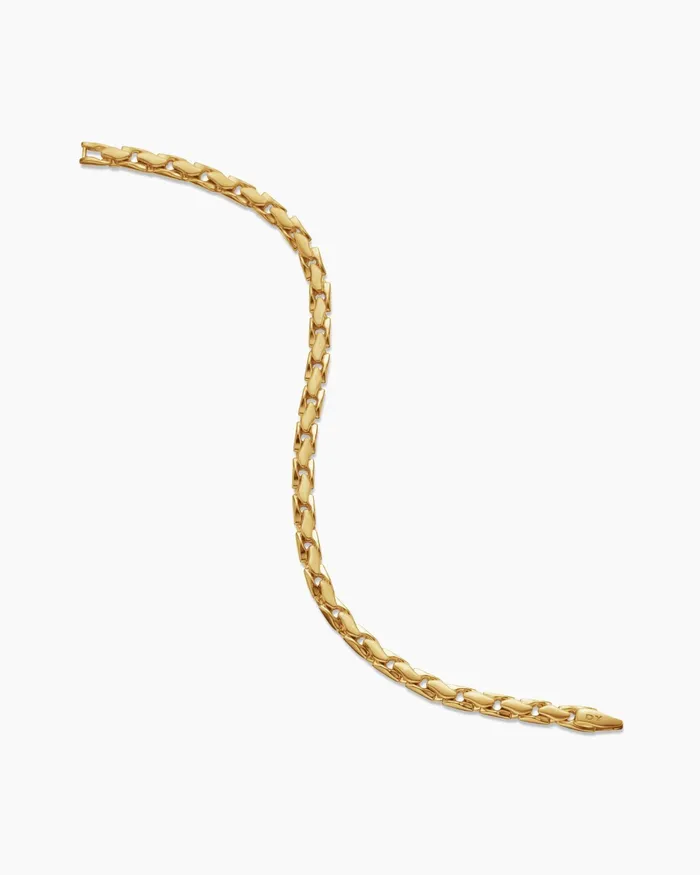 Mens Fluted Chain Bracelet In 18K Yellow Gold 5mm Men David Yurman Chain Mens Fluted Chain Bracelet In 18K Yellow Gold 5mm Men David Yurman Chain