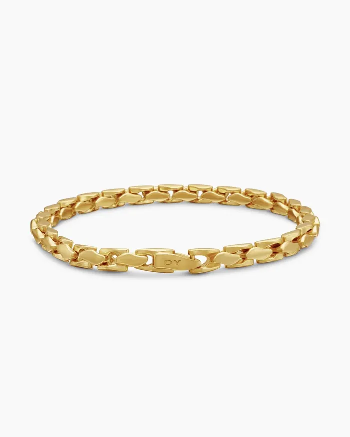 Mens Fluted Chain Bracelet In 18K Yellow Gold 5mm Men David Yurman Chain Mens Fluted Chain Bracelet In 18K Yellow Gold 5mm Men David Yurman Chain