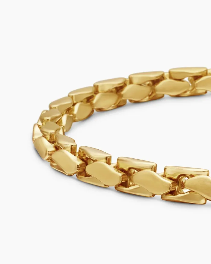 Mens Fluted Chain Bracelet In 18K Yellow Gold 5mm Men David Yurman Chain Mens Fluted Chain Bracelet In 18K Yellow Gold 5mm Men David Yurman Chain