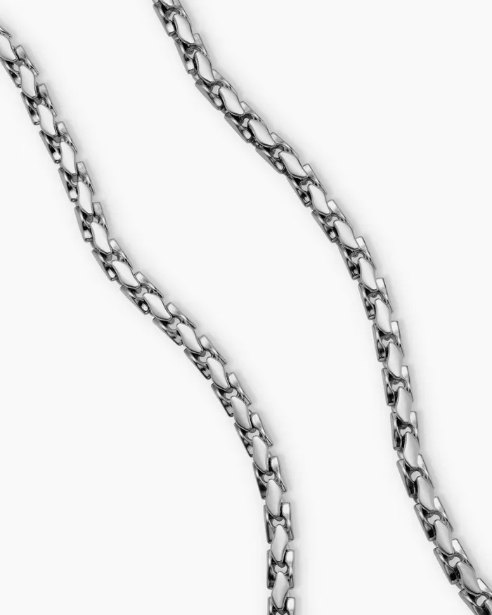Mens Fluted Chain Necklace In Sterling Silver 5mm Men David Yurman Chains Mens Fluted Chain Necklace In Sterling Silver 5mm Men David Yurman Chains