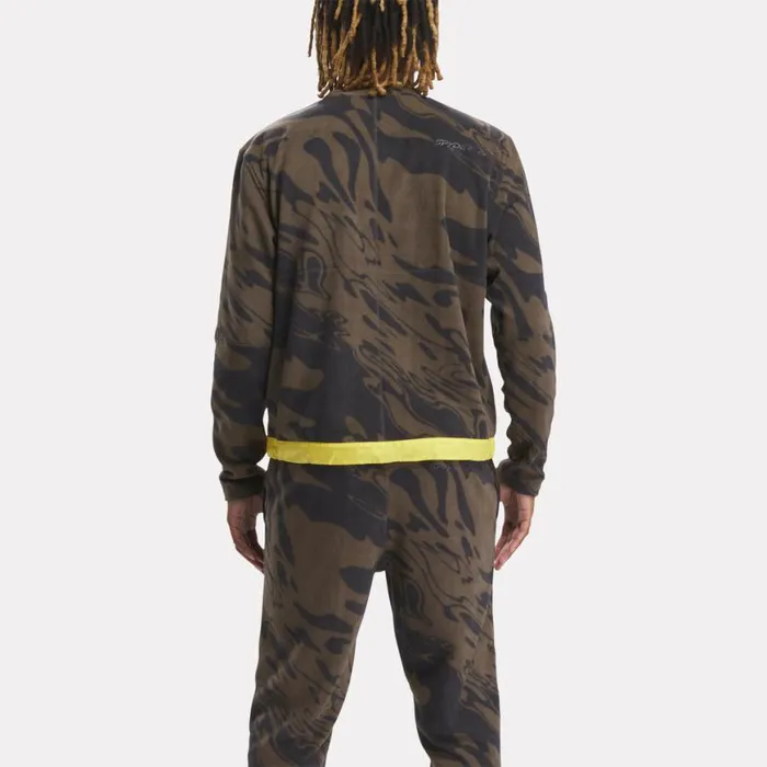 Mens Spyder X Reebok Lounge Crew Brown Spyder Fleece
