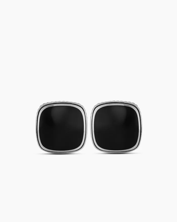 Mens Streamline Inlay Cufflinks In Sterling Silver With Black Onyx 18mm Men David Yurman Cufflinks Mens Streamline Inlay Cufflinks In Sterling Silver With Black Onyx 18mm Men David Yurman Cufflinks