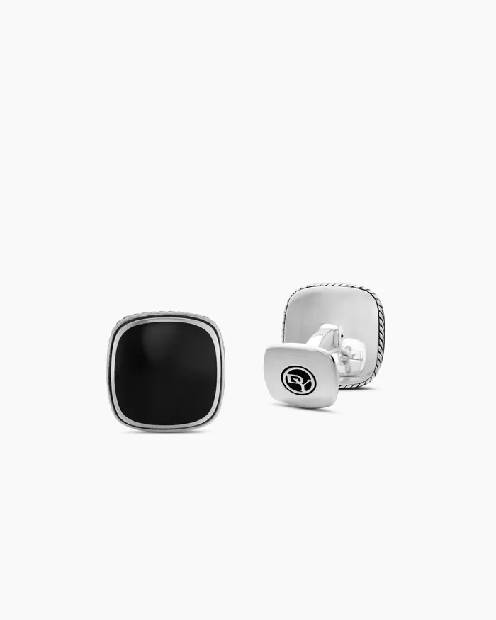 Mens Streamline Inlay Cufflinks In Sterling Silver With Black Onyx 18mm Men David Yurman Cufflinks Mens Streamline Inlay Cufflinks In Sterling Silver With Black Onyx 18mm Men David Yurman Cufflinks