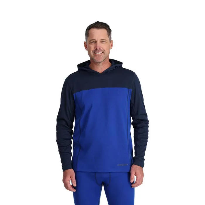 Mens Stretch Charger Hoodie Electric Blue Spyder Layers