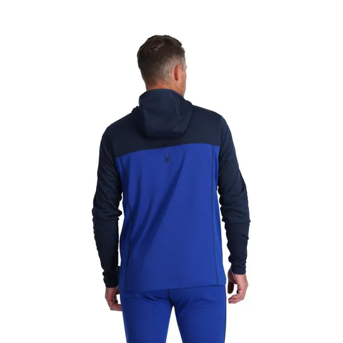 Mens Stretch Charger Hoodie Electric Blue Spyder Layers