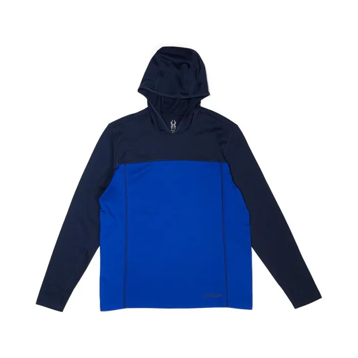 Mens Stretch Charger Hoodie Electric Blue Spyder Layers