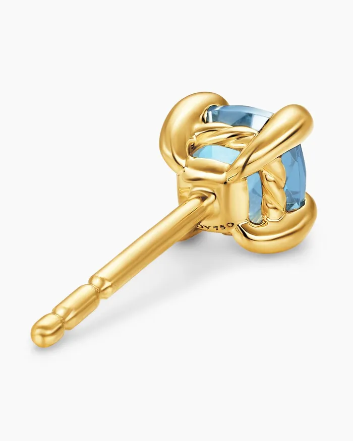 Micro Chatelaine Stud Earrings In 18K Yellow Gold With Aquamarine 48mm Women David Yurman Stud Micro Chatelaine Stud Earrings In 18K Yellow Gold With Aquamarine 48mm Women David Yurman Stud