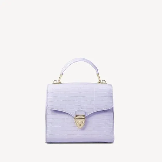 Midi Mayfair Bag Deep Shine English Lavender Small Croc Women Aspinal Of London Shoulder