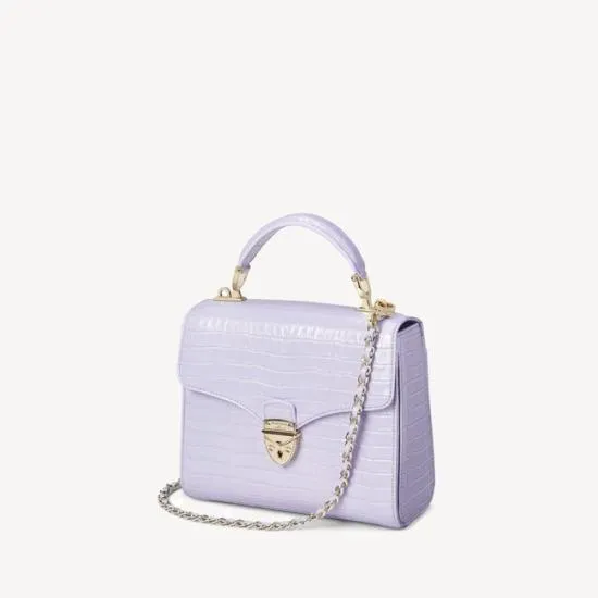 Midi Mayfair Bag Deep Shine English Lavender Small Croc Women Aspinal Of London Shoulder