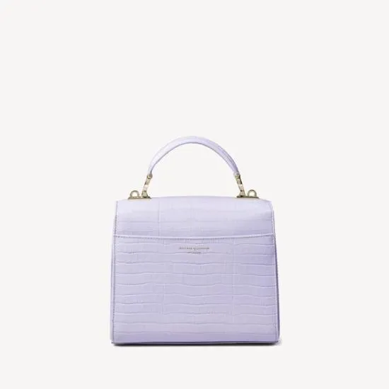 Midi Mayfair Bag Deep Shine English Lavender Small Croc Women Aspinal Of London Shoulder