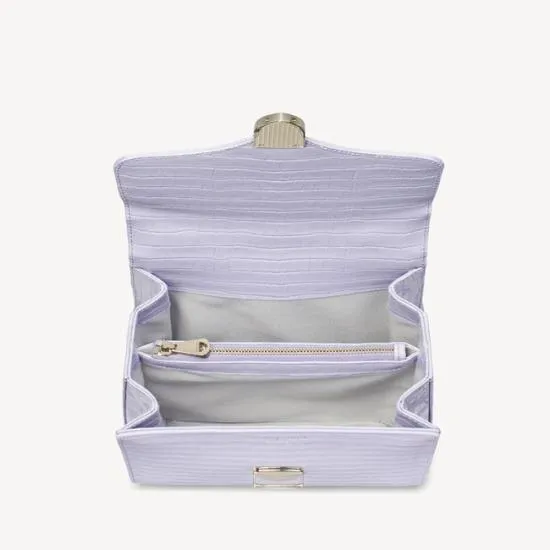 Midi Mayfair Bag Deep Shine English Lavender Small Croc Women Aspinal Of London Shoulder