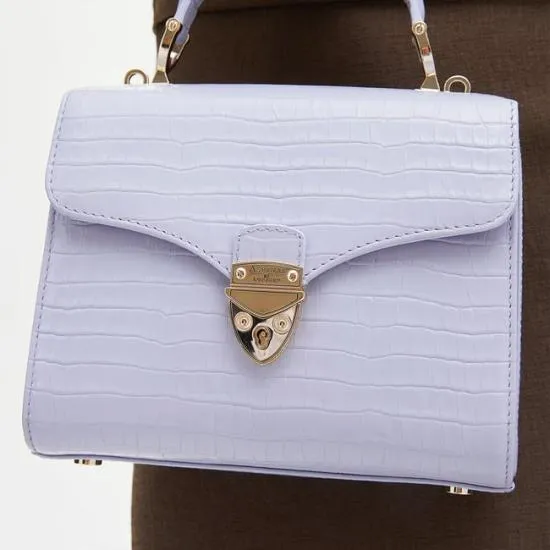 Midi Mayfair Bag Deep Shine English Lavender Small Croc Women Aspinal Of London Shoulder