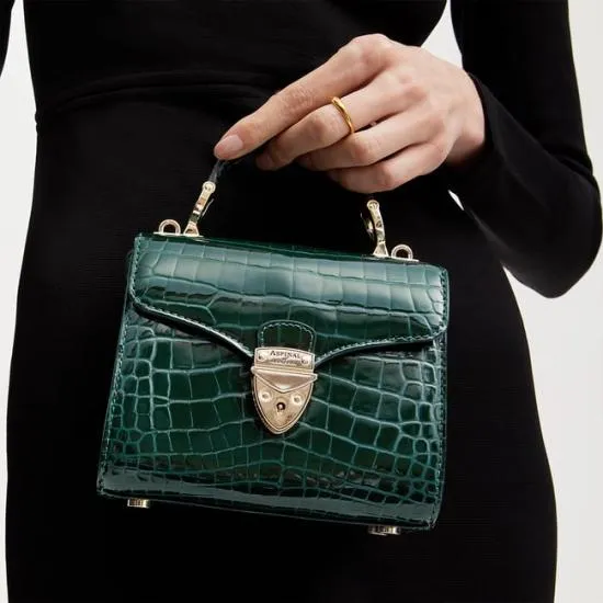 Mini Mayfair Bag Evergreen Patent Croc Women Aspinal Of London Shoulder