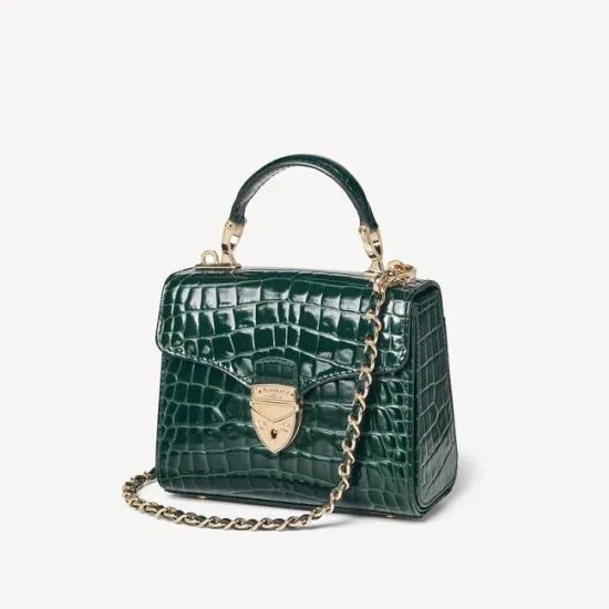 Mini Mayfair Bag Evergreen Patent Croc Women Aspinal Of London Shoulder
