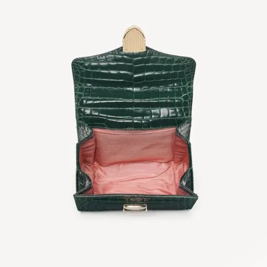 Mini Mayfair Bag Evergreen Patent Croc Women Aspinal Of London Shoulder