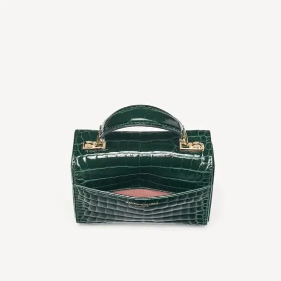 Mini Mayfair Bag Evergreen Patent Croc Women Aspinal Of London Shoulder