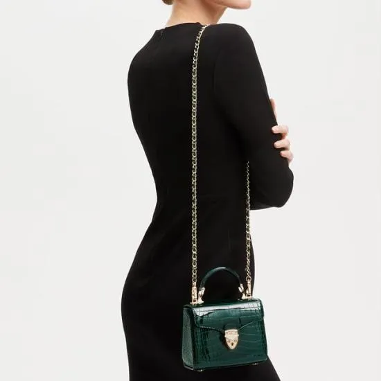 Mini Mayfair Bag Evergreen Patent Croc Women Aspinal Of London Shoulder