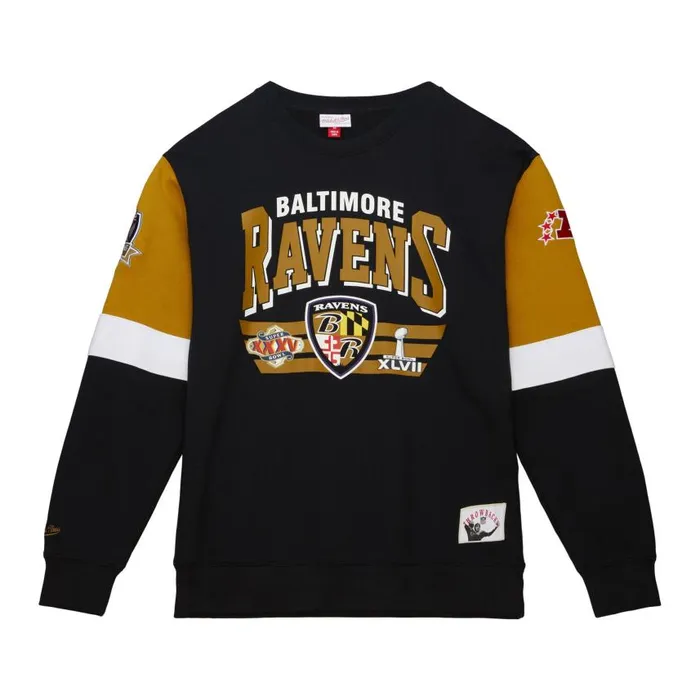 Mitchell and Ness All Over Crew 30 Baltimore Ravens Men Hoodies and Sweatshirts Mitchell and Ness All Over Crew 30 Baltimore Ravens Men Hoodies and Sweatshirts
