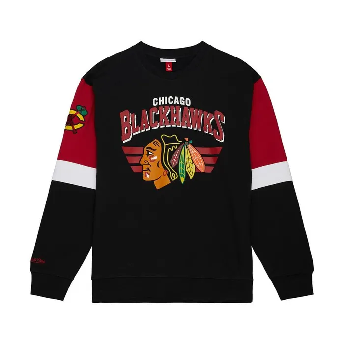 Mitchell and Ness All Over Crew 30 Chicago Blackhawks Men Hoodies and Sweatshirts Mitchell and Ness All Over Crew 30 Chicago Blackhawks Men Hoodies and Sweatshirts