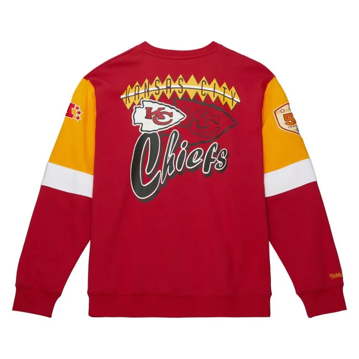 Mitchell and Ness All Over Crew 30 Kansas City Chiefs Men Hoodies and Sweatshirts Mitchell and Ness All Over Crew 30 Kansas City Chiefs Men Hoodies and Sweatshirts