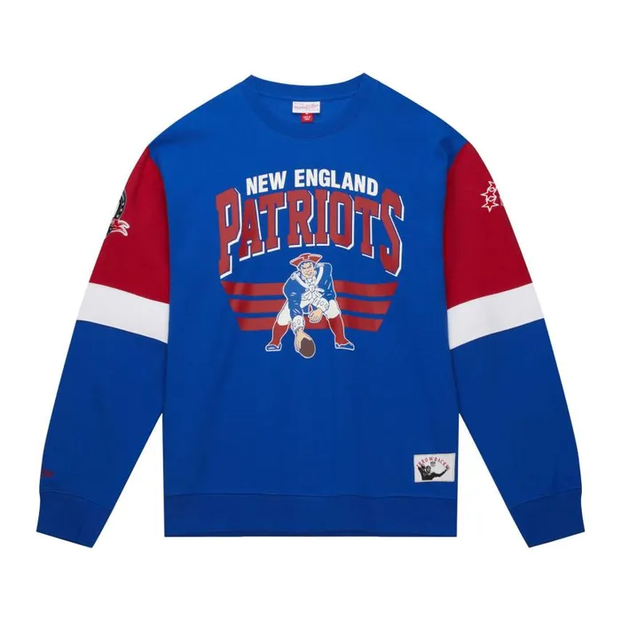 Mitchell and Ness All Over Crew 30 New England Patriots Men Hoodies and Sweatshirts Mitchell and Ness All Over Crew 30 New England Patriots Men Hoodies and Sweatshirts
