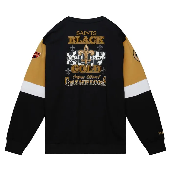 Mitchell and Ness All Over Crew 30 New Orleans Saints Men Hoodies and Sweatshirts Mitchell and Ness All Over Crew 30 New Orleans Saints Men Hoodies and Sweatshirts