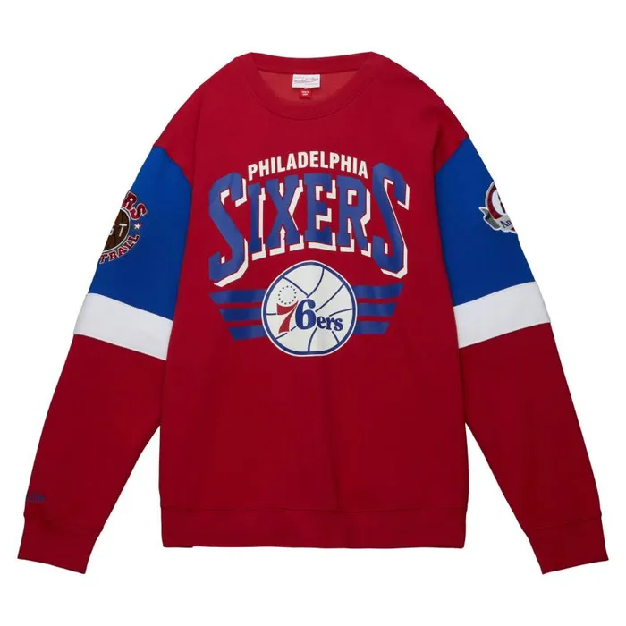 Mitchell and Ness All Over Crew 30 Philadelphia 76ers Men Hoodies and Sweatshirts Mitchell and Ness All Over Crew 30 Philadelphia 76ers Men Hoodies and Sweatshirts