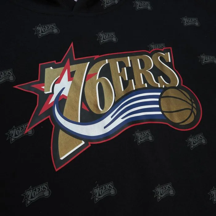 Mitchell and Ness AOP Fleece Hoodie Philadelphia 76ers Men Hoodies and Sweatshirts Mitchell and Ness AOP Fleece Hoodie Philadelphia 76ers Men Hoodies and Sweatshirts