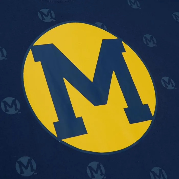 Mitchell and Ness AOP SS Top University Of Michigan Men TShirts and Tops Mitchell and Ness AOP SS Top University Of Michigan Men TShirts and Tops