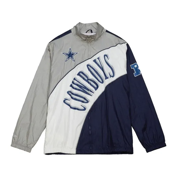 Mitchell and Ness Arched Retro Lined Windbreaker Dallas Cowboys Men Jackets and Outerwear Mitchell and Ness Arched Retro Lined Windbreaker Dallas Cowboys Men Jackets and Outerwear