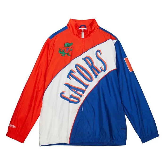 Mitchell and Ness Arched Retro Lined Windbreaker University Of Florida Men Jackets and Outerwear Mitchell and Ness Arched Retro Lined Windbreaker University Of Florida Men Jackets and Outerwear