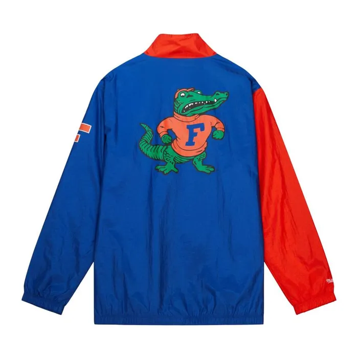 Mitchell and Ness Arched Retro Lined Windbreaker University Of Florida Men Jackets and Outerwear Mitchell and Ness Arched Retro Lined Windbreaker University Of Florida Men Jackets and Outerwear